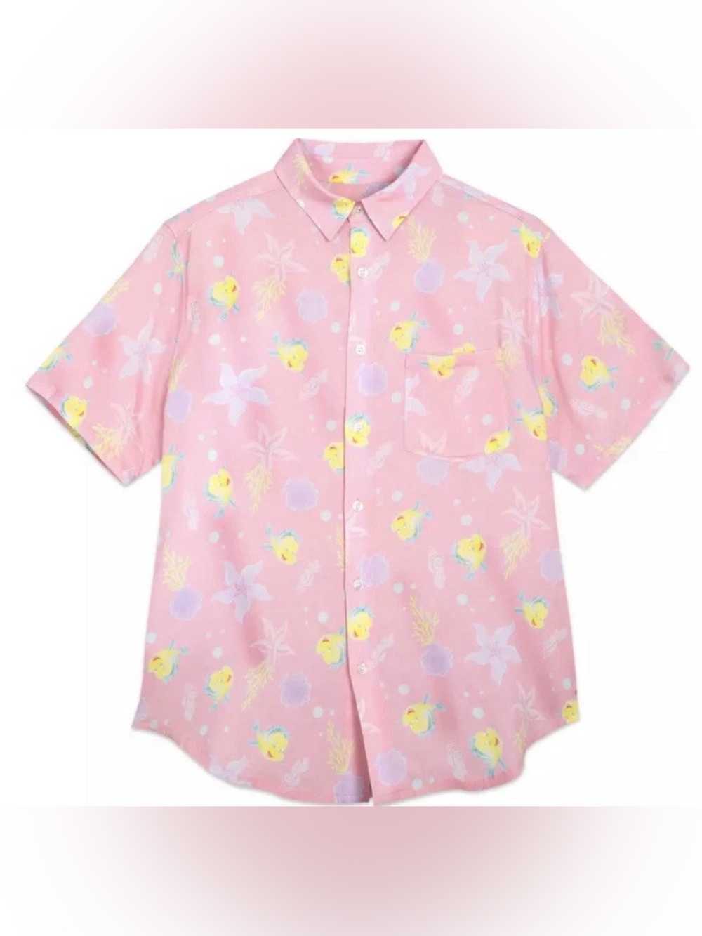Disney Parks "The Little Mermaid" Flounder button up shirt size large
